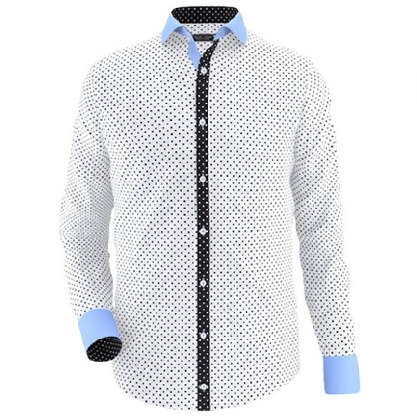 1 Envogue Apparel White Polka Dot Contrast Shirt in Pakistan | Hitshop.pk