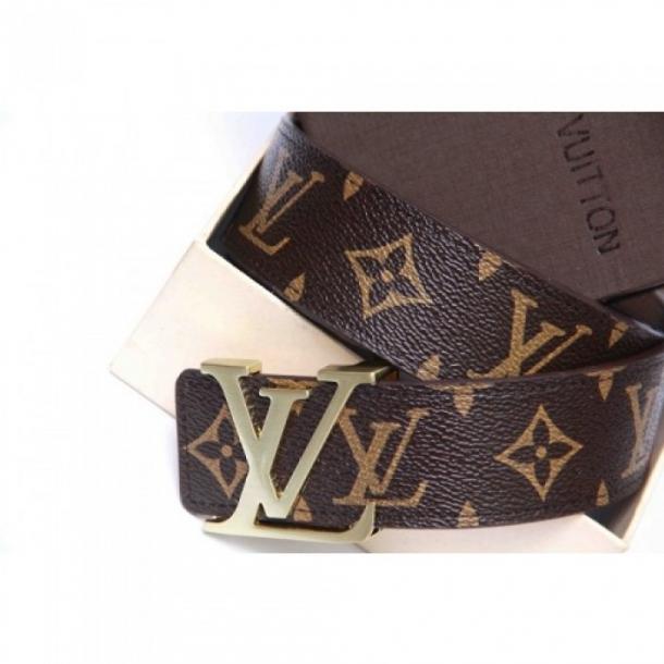 1 LOUIS VUITTON DAMIER BROWN PRINTED BELT WITH GOLDEN BUCKLE in Pakistan | www.neverfullbag.com